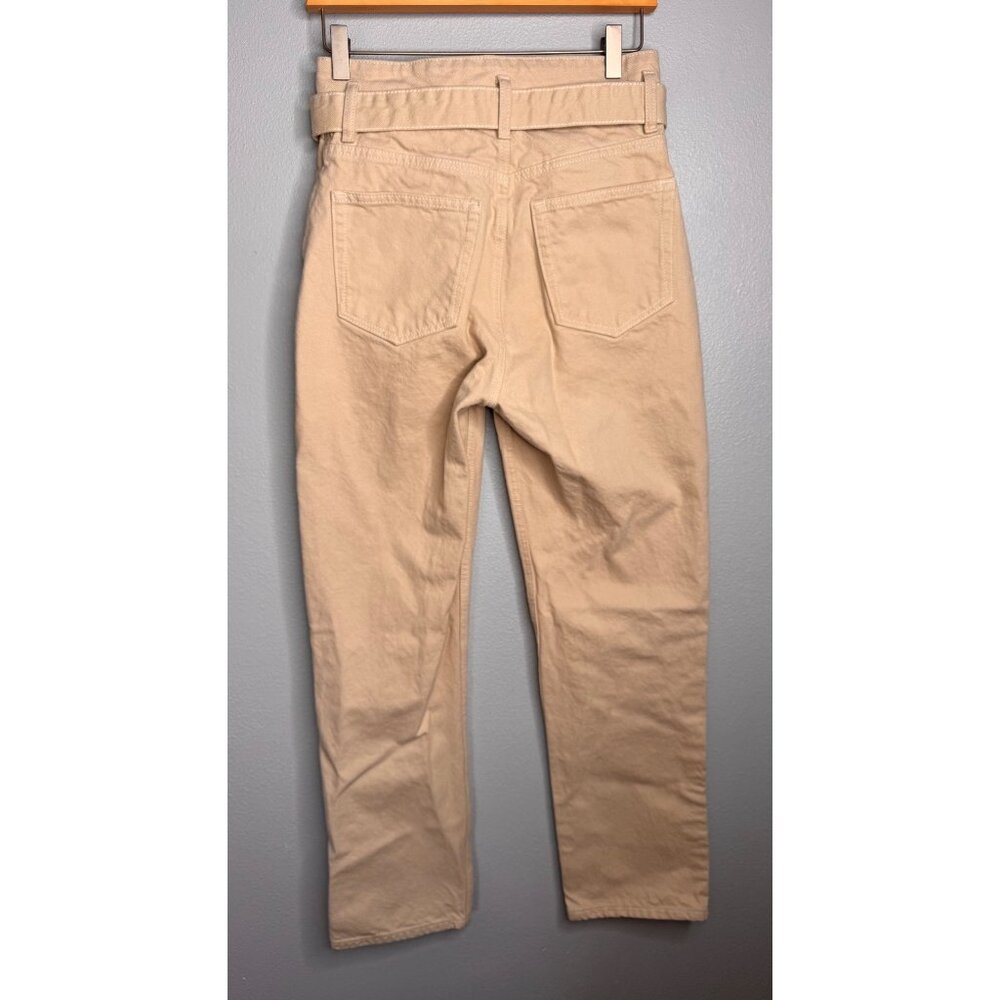 Reformation Cynthia Belted High Rise Straight Casual Jeans SZ 27 Beige Cotton - Picture 2 of 9
